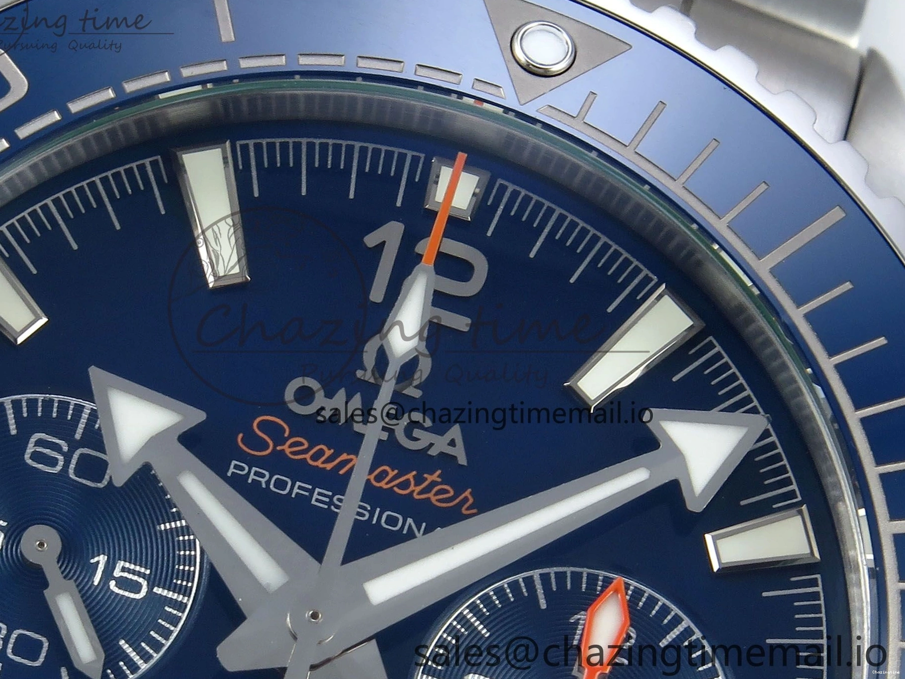 0117 Planet Ocean Master Chronometer 600M 45.5mm SS SCF 1:1 Best Edition Blue Bezel Blue Dial on SS Bracelet A9900 Super Clone Lightweight 7676